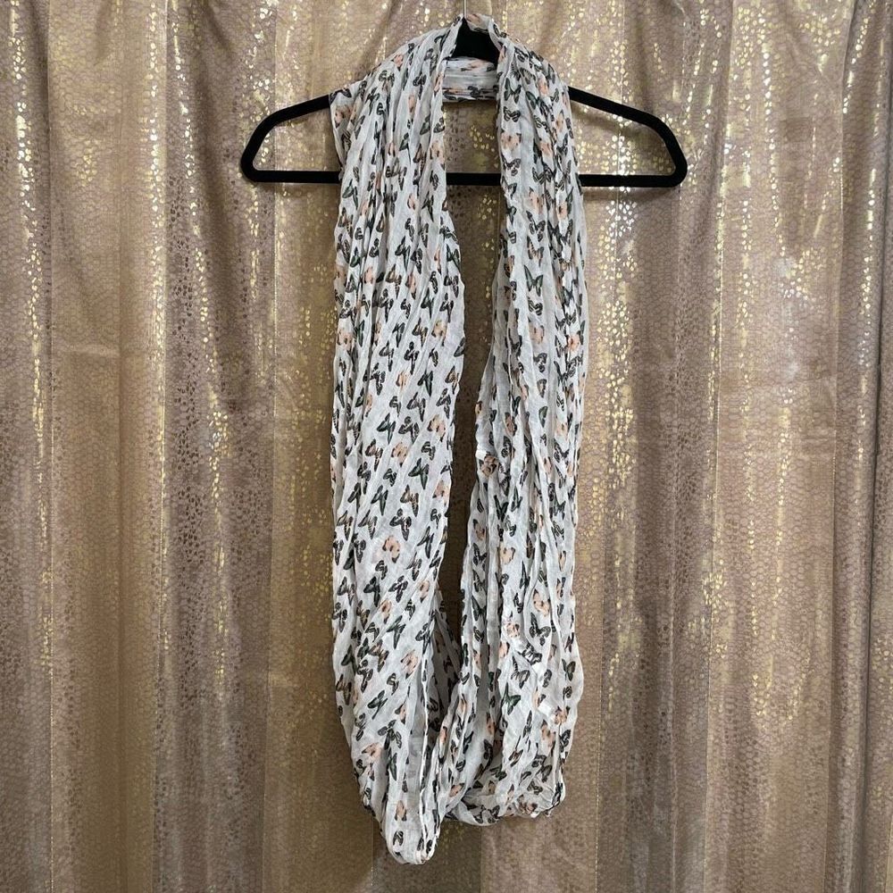 Multicolor Butterfly Infinity Loop Scarf